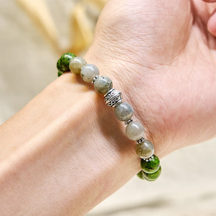 Bracelet de croissance Olivenorma « Speckled Shine » en jade et labradorite - image 2