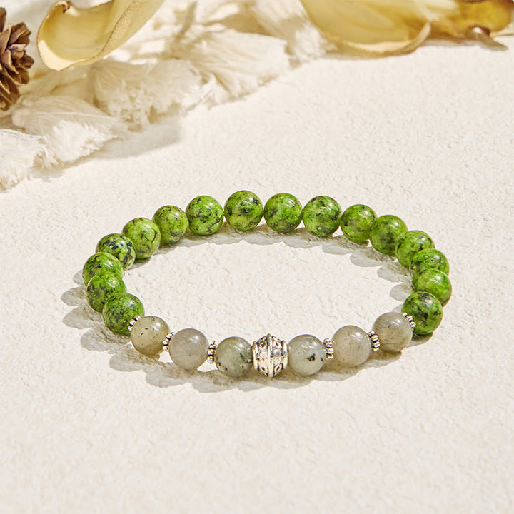 Bracelet de croissance Olivenorma « Speckled Shine » en jade et labradorite - Pierre naturelle - image 1