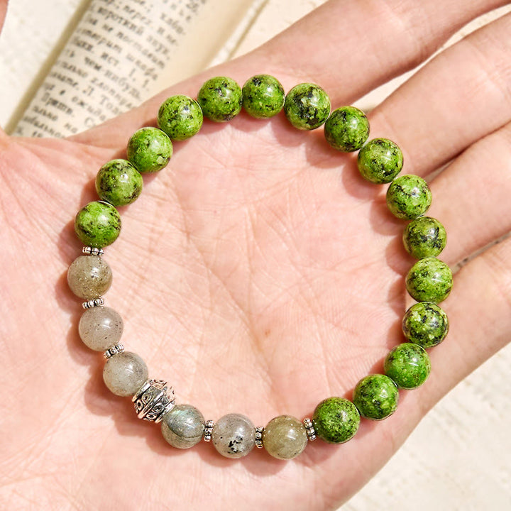 Bracelet de croissance Olivenorma « Speckled Shine » en jade et labradorite - image 3