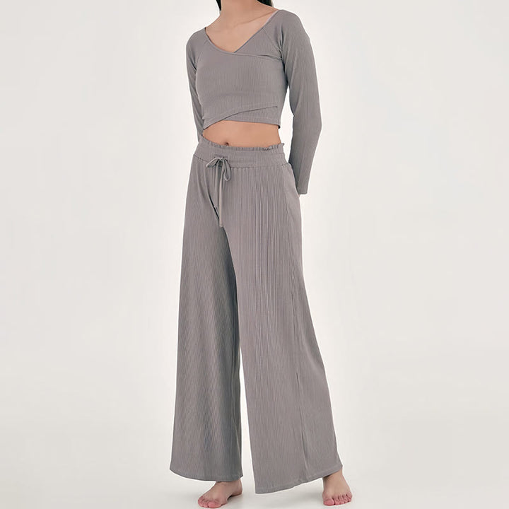 Pantalon de yoga décontracté taille haute Olivenorma