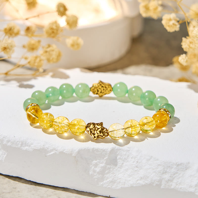Bracelet de prospérité Olivenorma « Sunluck Flow » en citrine et aventurine verte - Pierre naturelle - image 1