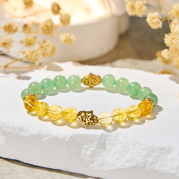 Bracelet de prospérité Olivenorma « Sunluck Flow » en citrine et aventurine verte - Pierre naturelle - image 1