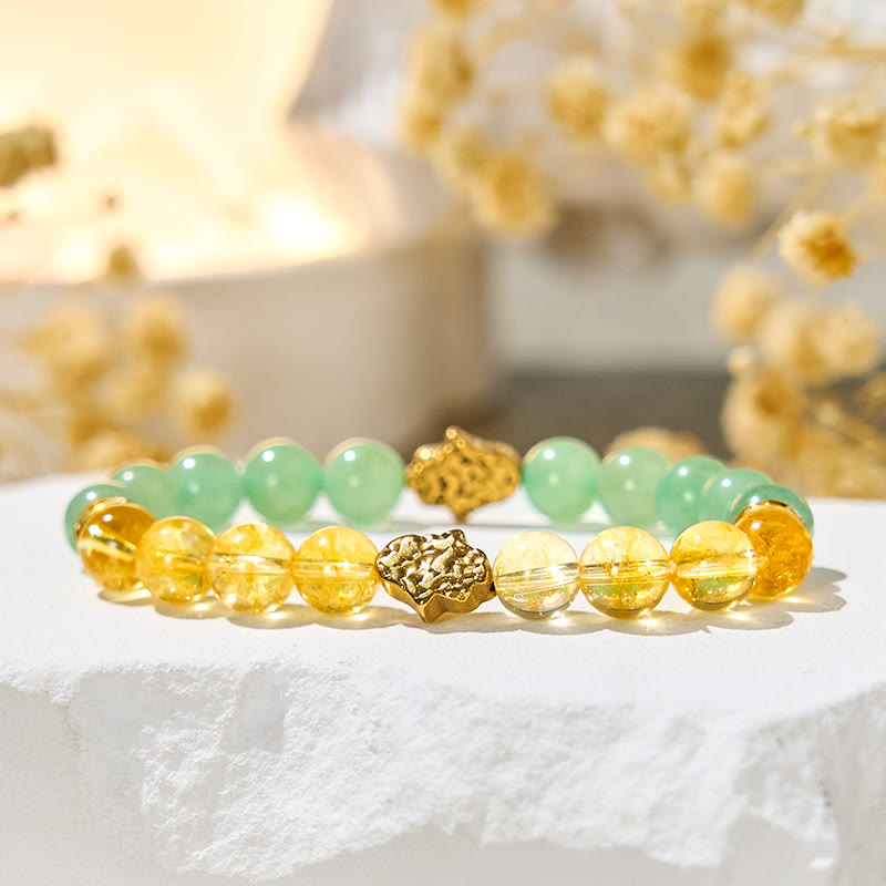 Bracelet de prospérité Olivenorma « Sunluck Flow » en citrine et aventurine verte - image 5