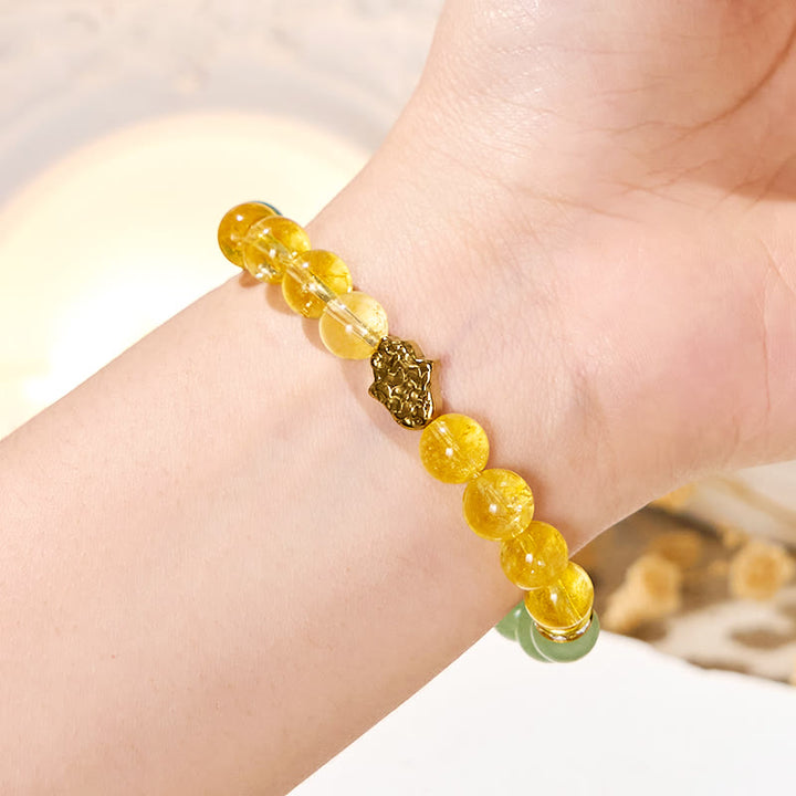 Bracelet de prospérité Olivenorma « Sunluck Flow » en citrine et aventurine verte - image 2