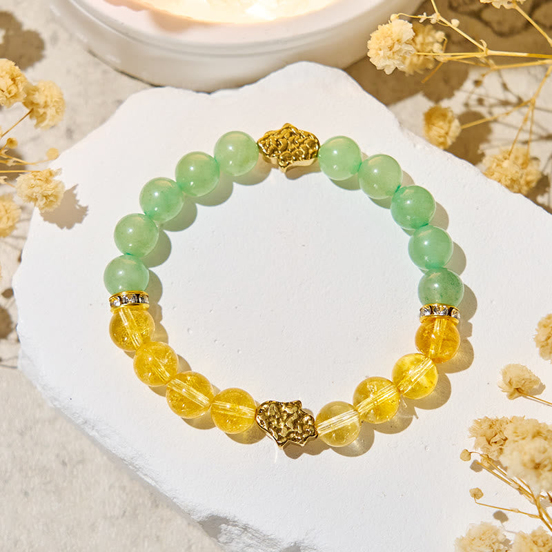 Bracelet de prospérité Olivenorma « Sunluck Flow » en citrine et aventurine verte - image 4