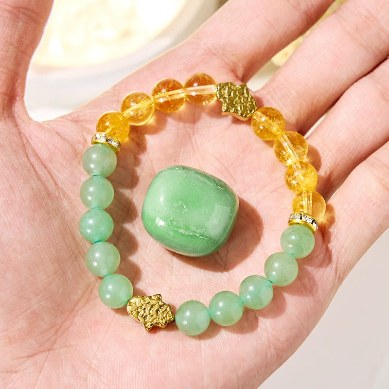 Bracelet de prospérité Olivenorma « Sunluck Flow » en citrine et aventurine verte - image 3