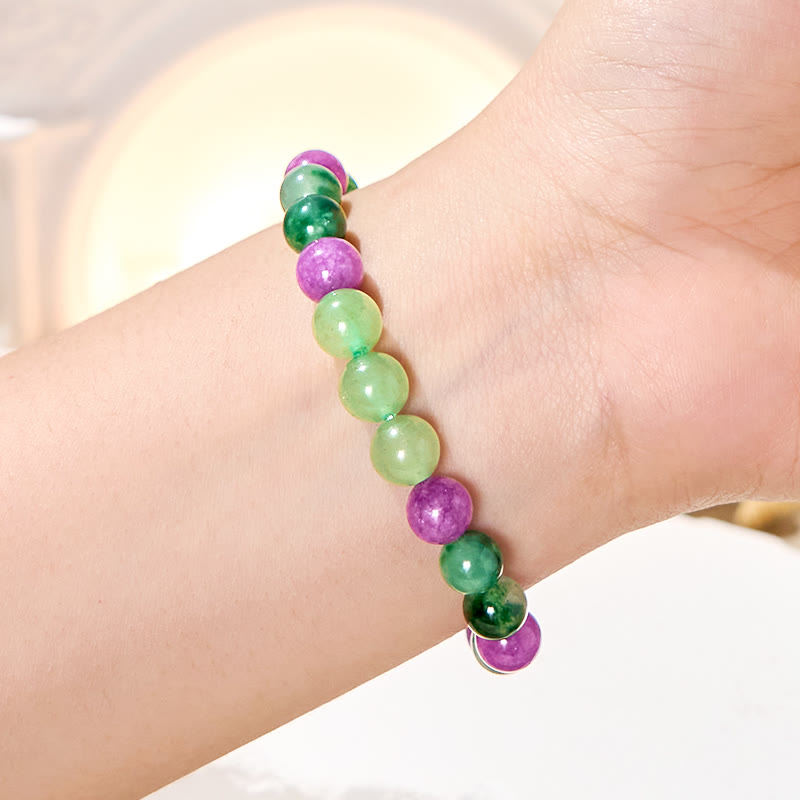 Bracelet porte-bonheur Olivenorma « Minty Grape » en agate mousse - image 2
