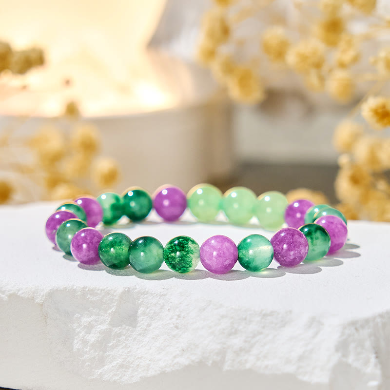 Bracelet porte-bonheur Olivenorma « Minty Grape » en agate mousse - image 5
