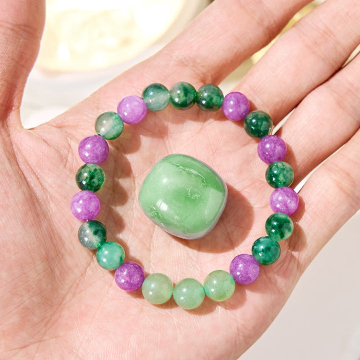 Bracelet porte-bonheur Olivenorma « Minty Grape » en agate mousse - image 3