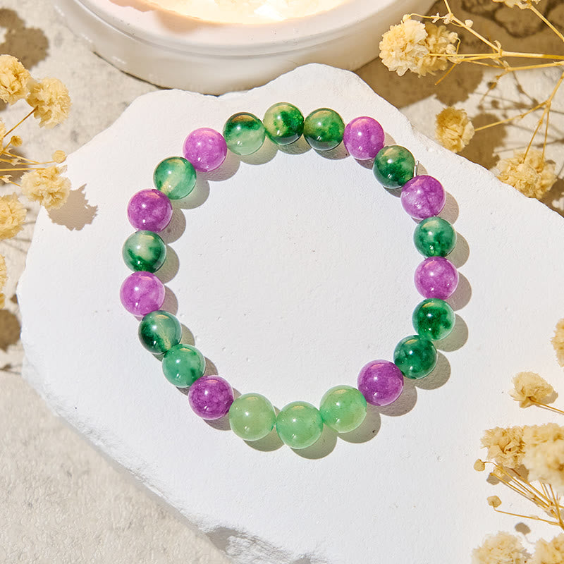 Bracelet porte-bonheur Olivenorma « Minty Grape » en agate mousse - image 4
