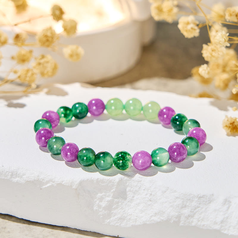 Bracelet porte-bonheur Olivenorma « Minty Grape » en agate mousse - Pierre naturelle - image 1