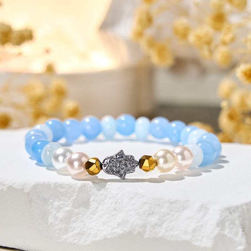 Bracelet Tranquillité Aigue-marine Olivenorma « Misty Glow » - Pierre naturelle - image 1