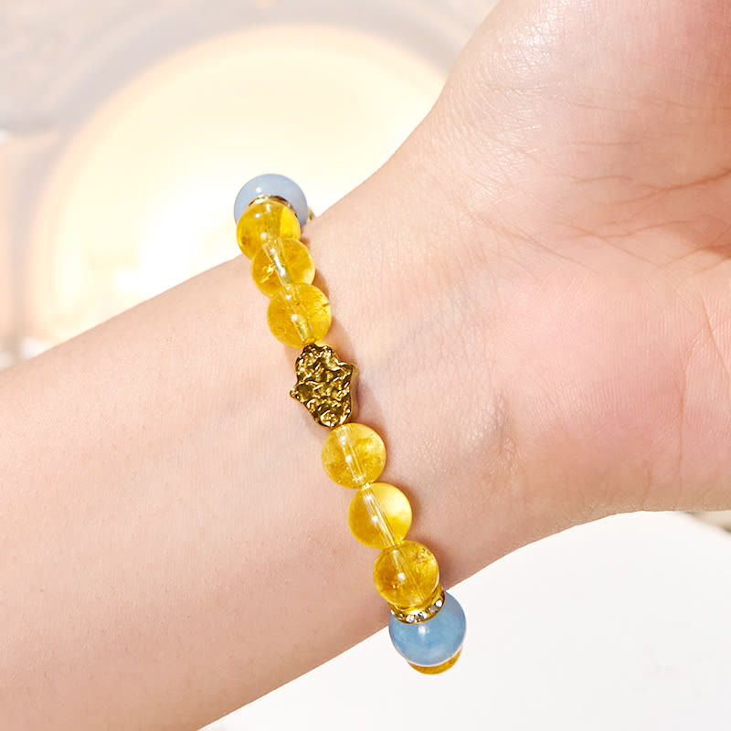 Bracelet de richesse en citrine Olivenorma « Sunlit Cyan » - image 2