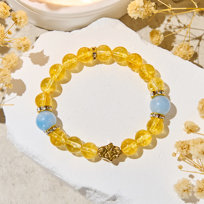 Bracelet de richesse en citrine Olivenorma « Sunlit Cyan » - image 5