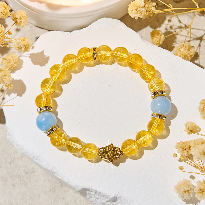 Bracelet de richesse en citrine Olivenorma « Sunlit Cyan » - image 5