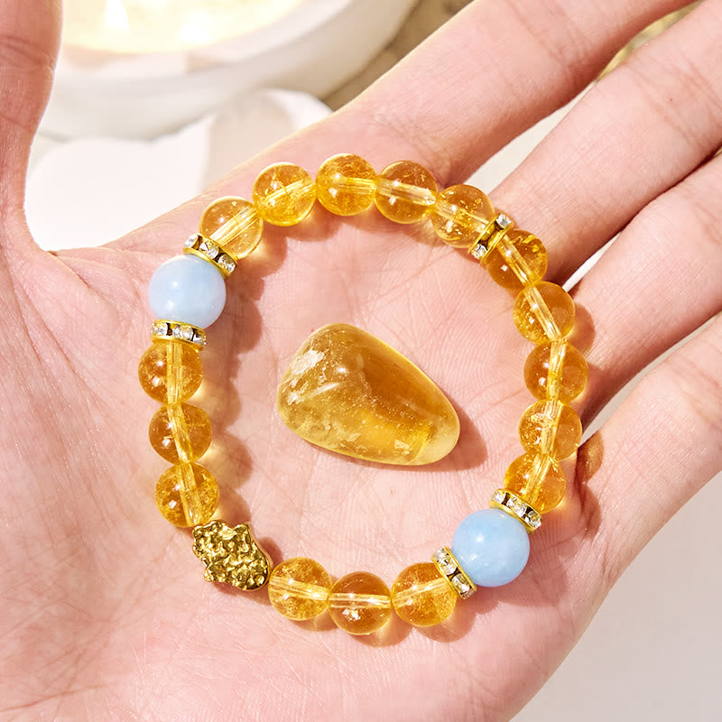 Bracelet de richesse en citrine Olivenorma « Sunlit Cyan » - image 3