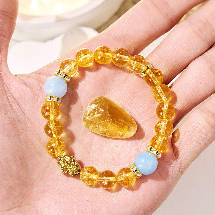 Bracelet de richesse en citrine Olivenorma « Sunlit Cyan » - image 3