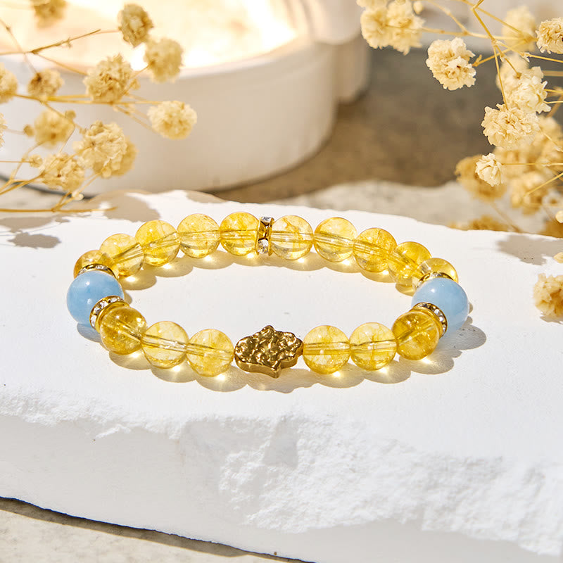 Bracelet de richesse en citrine Olivenorma « Sunlit Cyan » - image 6