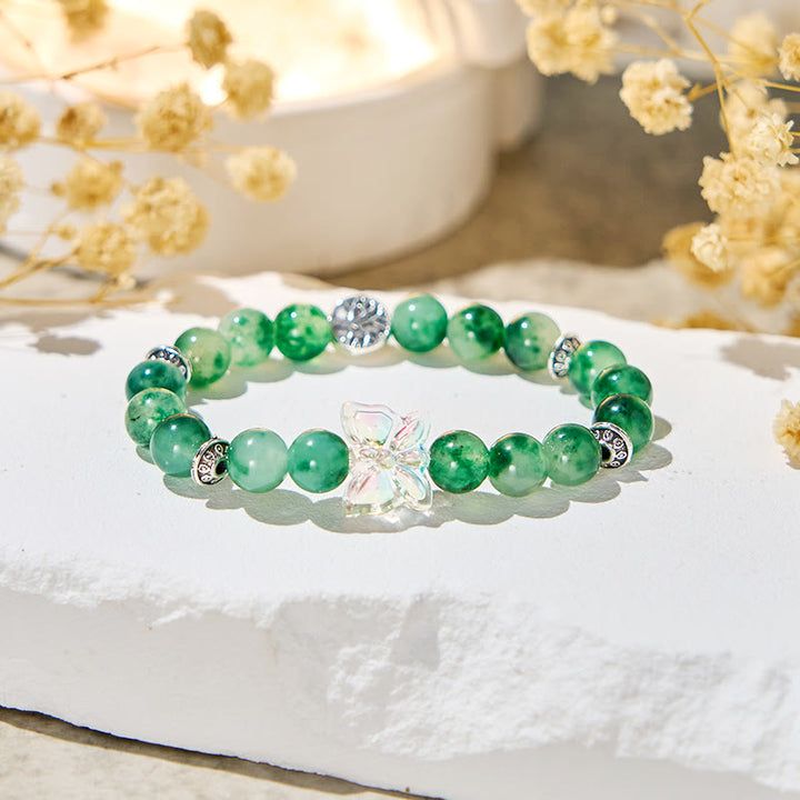 Bracelet anti-anxiété en agate mousse Olivenorma « Arborflora Papilio » - Pierre naturelle - image 1