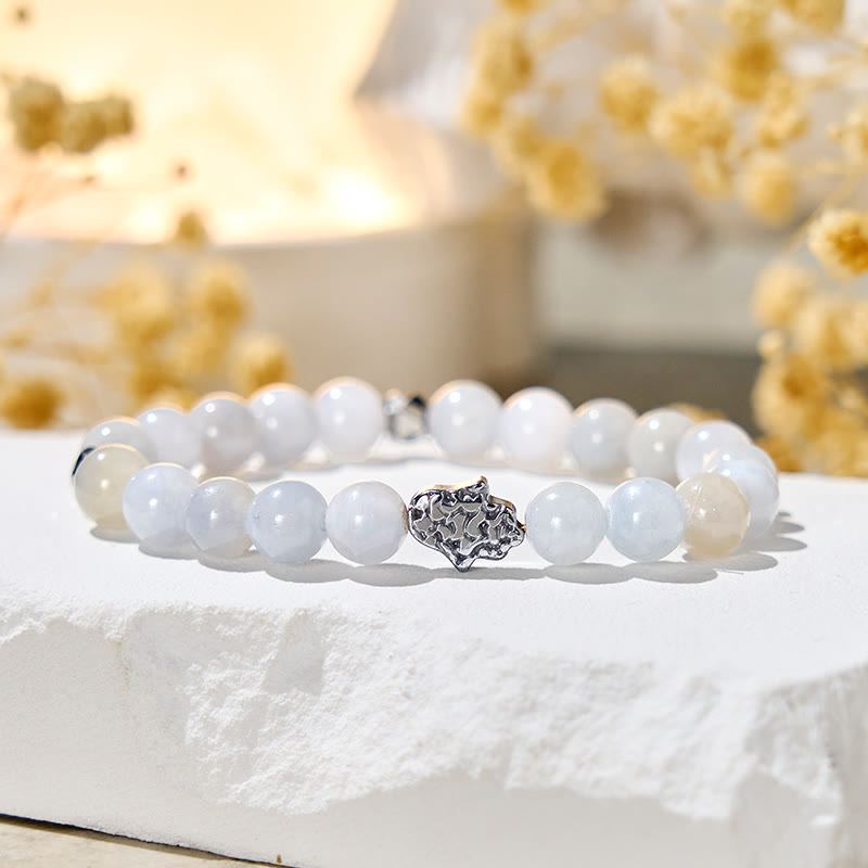 Bracelet calme en calcédoine blanche Olivenorma « Sky Whisper » - image 5