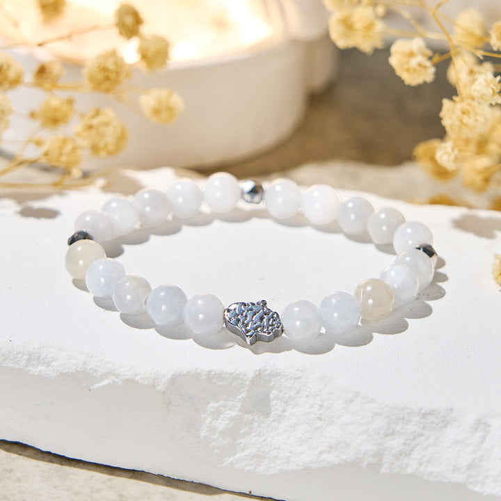 Bracelet calme en calcédoine blanche Olivenorma « Sky Whisper » - Pierre naturelle - image 1