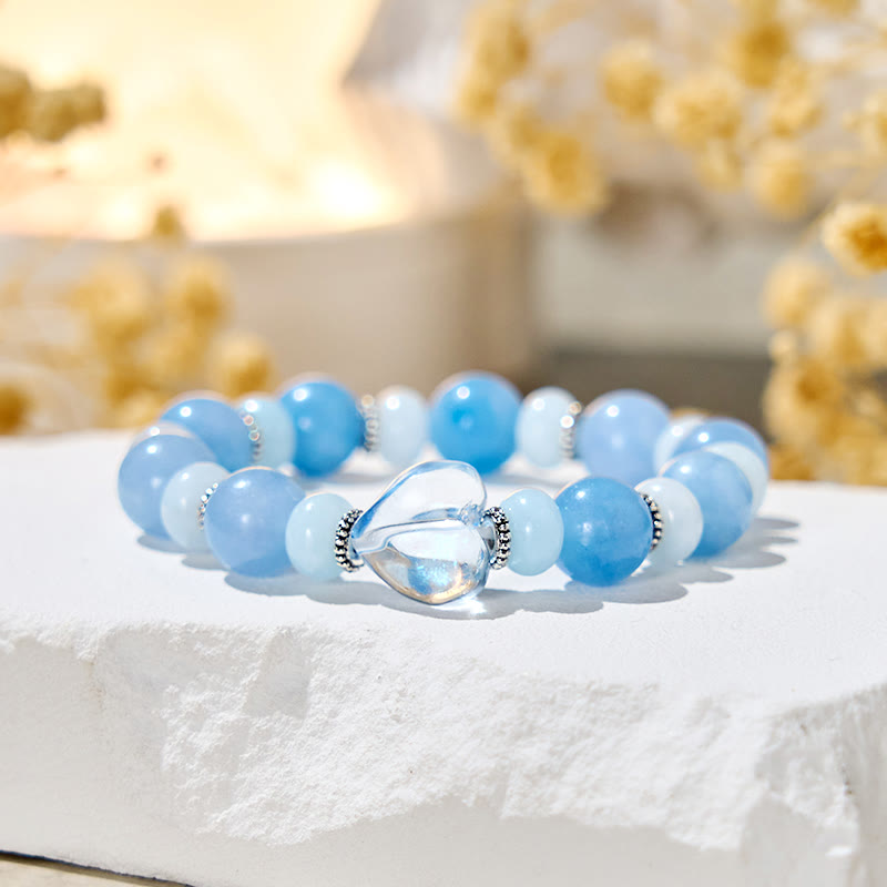 Bracelet anti-stress Olivenorma « Azure Breeze » en aigue-marine - Pierre naturelle - image 1
