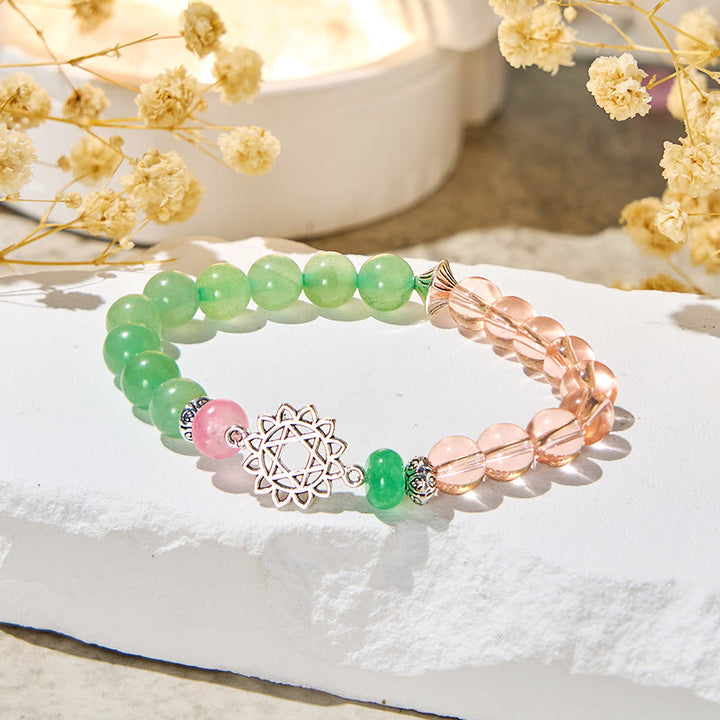 Bracelet d'harmonie Olivenorma « Anahata Alchemy » en aventurine verte et quartz rose - image 6
