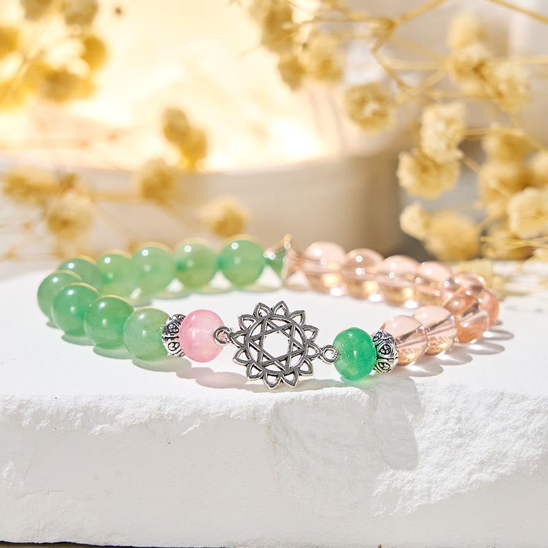 Bracelet d'harmonie Olivenorma « Anahata Alchemy » en aventurine verte et quartz rose - image 5