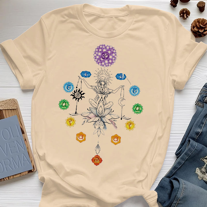 T-shirt Olivenorma avec énergie des chakras enracinés