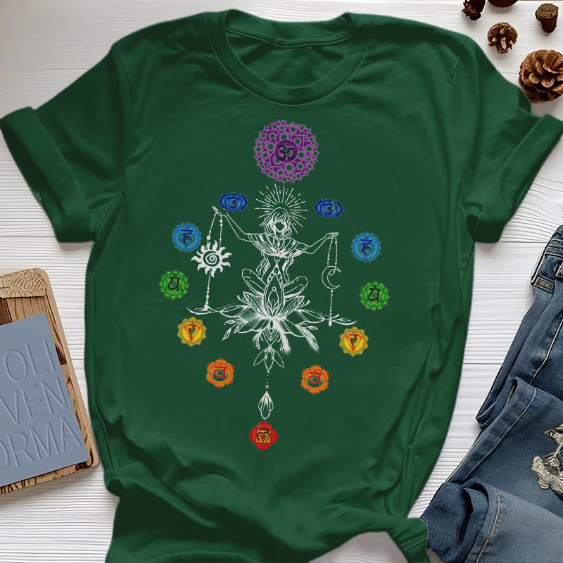 T-shirt Olivenorma avec énergie des chakras enracinés
