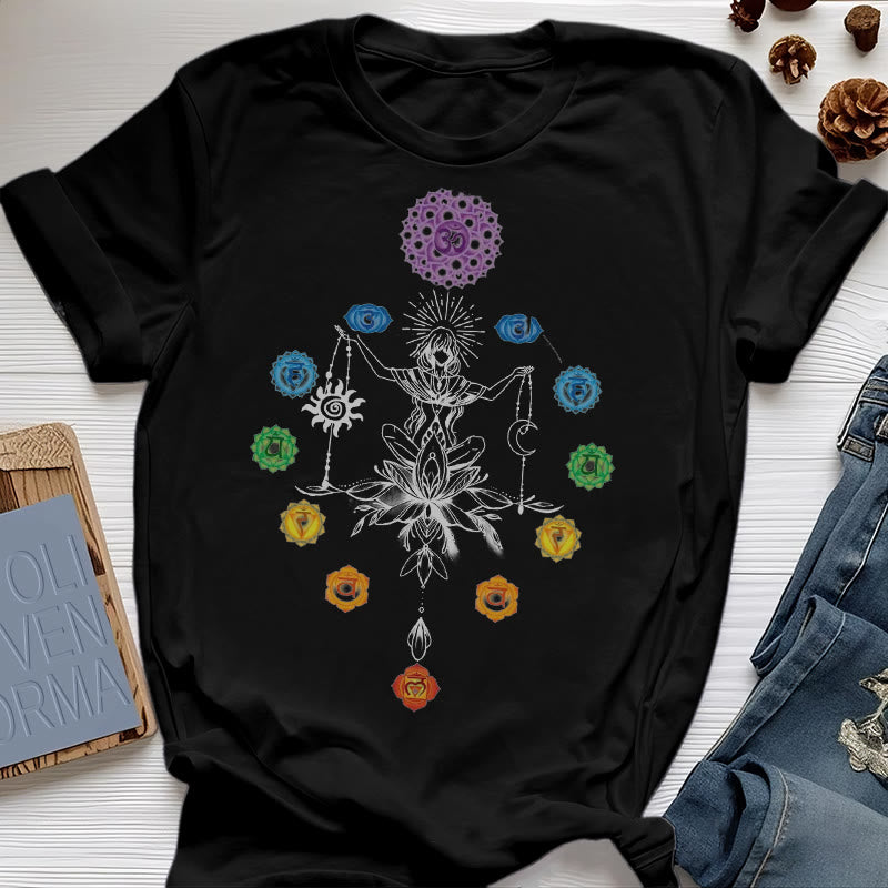 T-shirt Olivenorma avec énergie des chakras enracinés