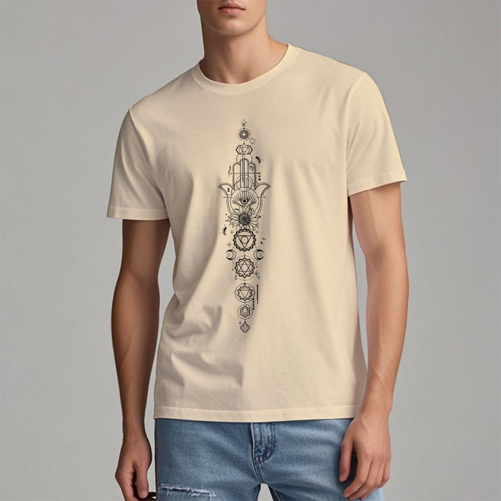 T-shirt Olivenorma Hamsa Mauvais Œil Chakra Protection Méditation