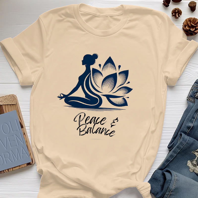 T-shirt femme Olivenorma Peace & Balance Yoga Méditation