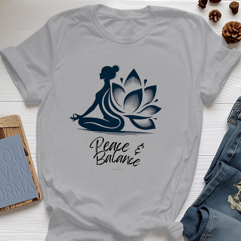 T-shirt femme Olivenorma Peace & Balance Yoga Méditation