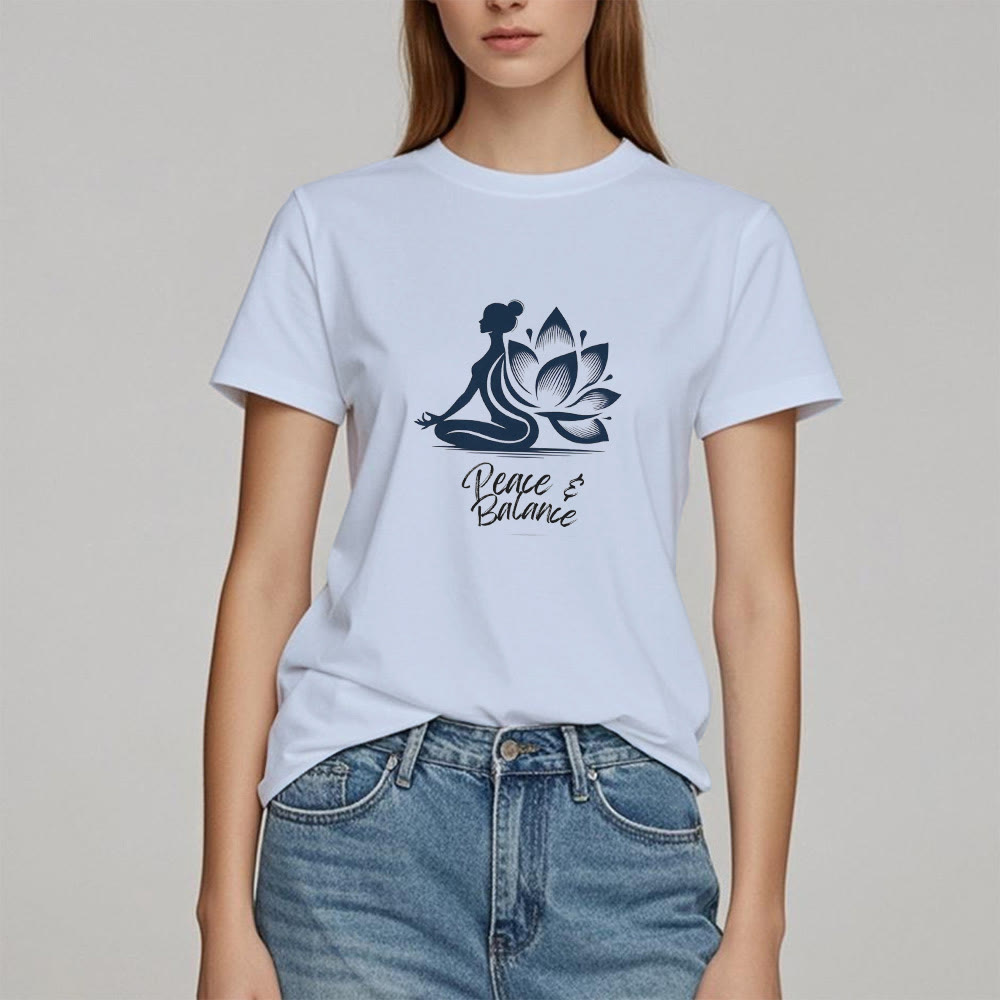 T-shirt femme Olivenorma Peace & Balance Yoga Méditation