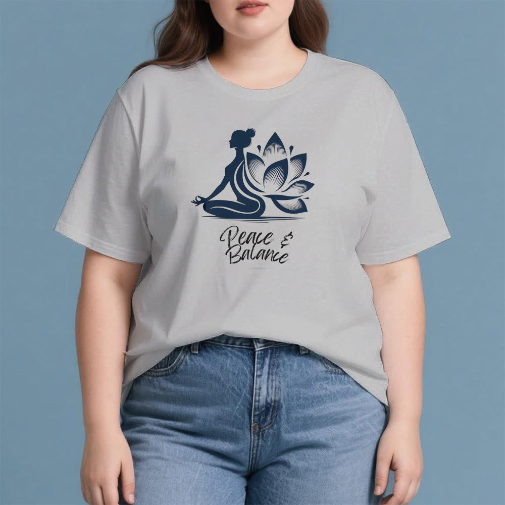 T-shirt femme Olivenorma Peace & Balance Yoga Méditation