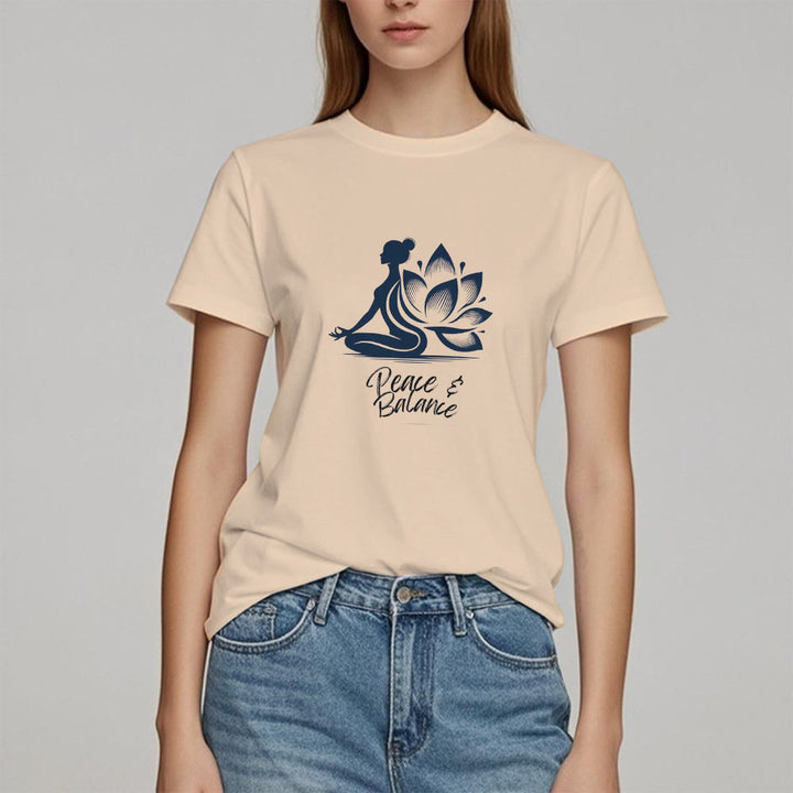 T-shirt femme Olivenorma Peace & Balance Yoga Méditation