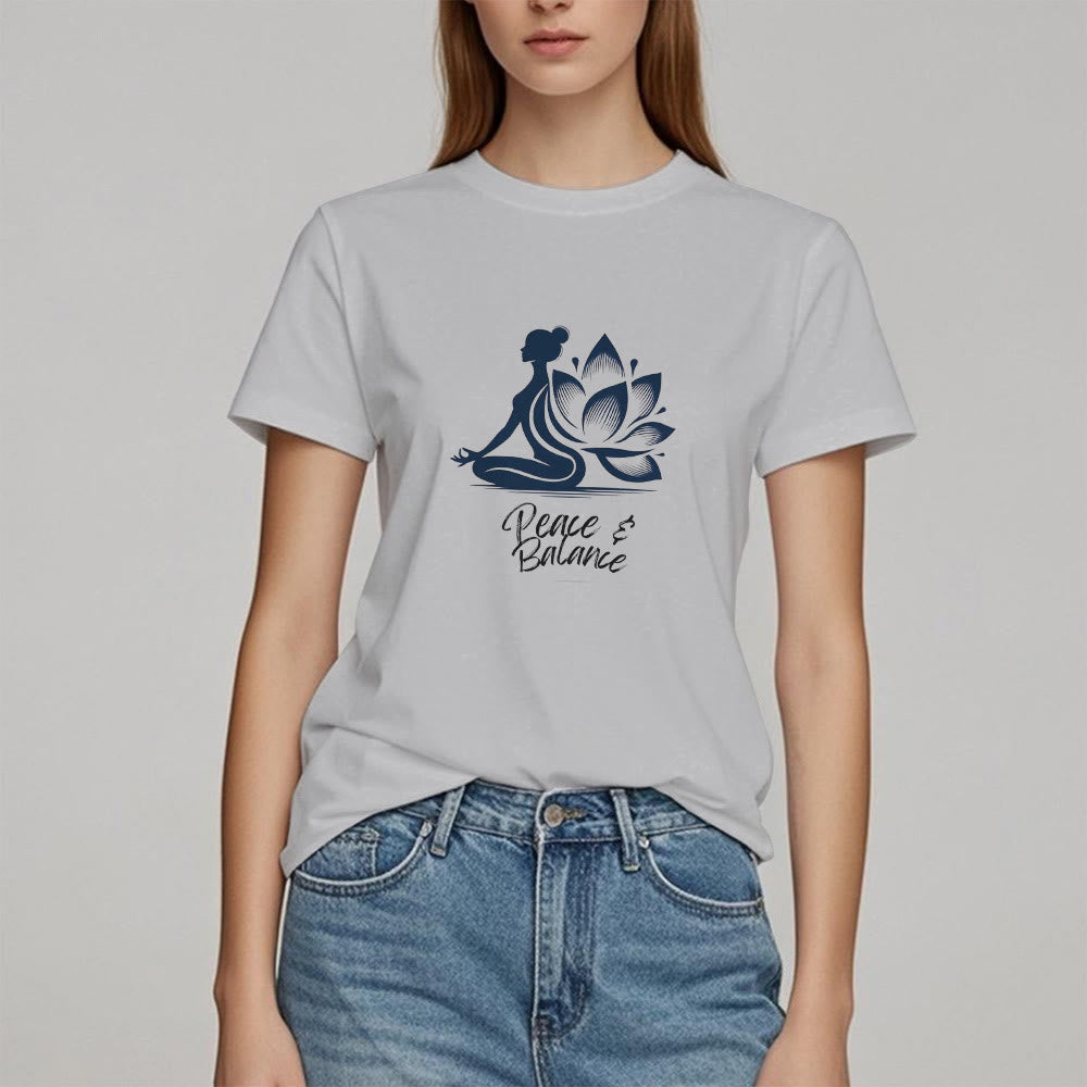 T-shirt femme Olivenorma Peace & Balance Yoga Méditation