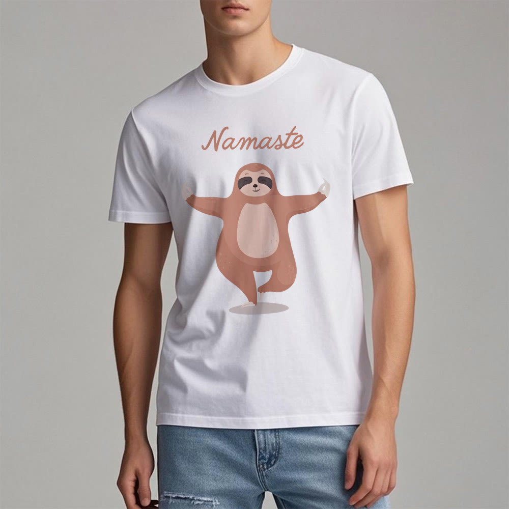 T-shirt Olivenorma Yoga Paresseux Citation Namasté