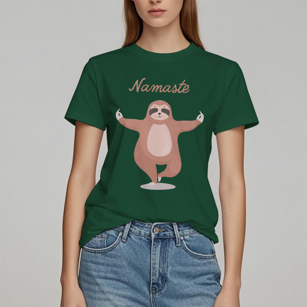 T-shirt Olivenorma Yoga Paresseux Citation Namasté