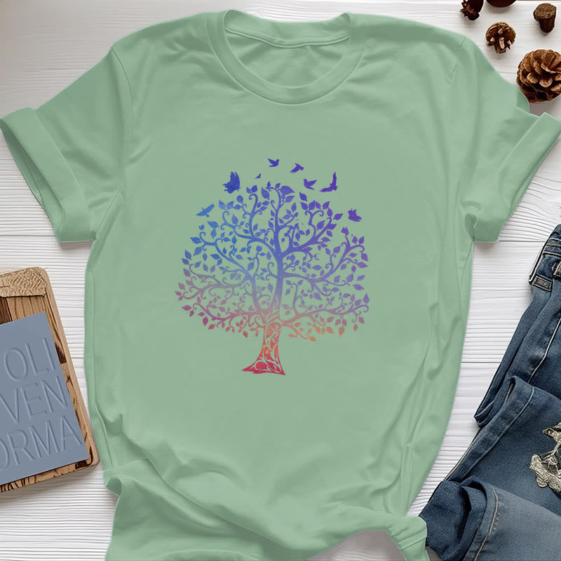 T-shirt imprimé « Arbre de vie » avec le logo Olivenorma