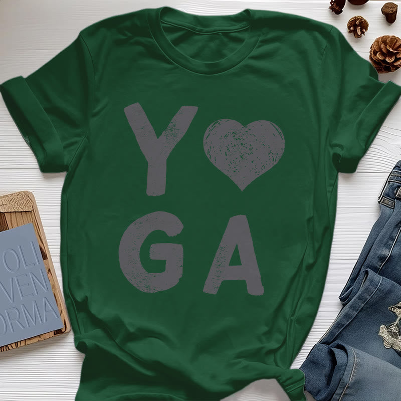 T-shirt imprimé cœur Yoga Olivenorma