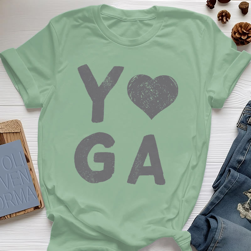 T-shirt imprimé cœur Yoga Olivenorma