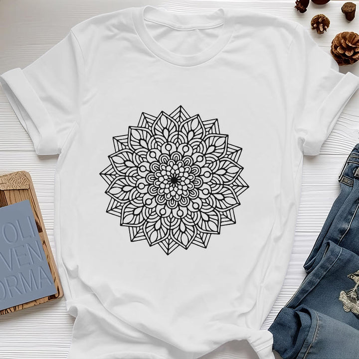 T-shirt Olivenorma Fleur Mandala Lotus
