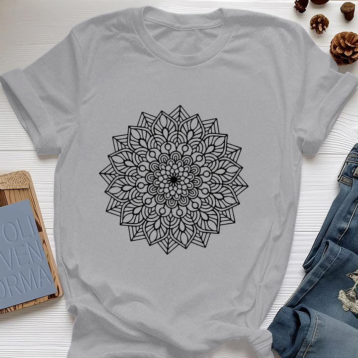 T-shirt Olivenorma Fleur Mandala Lotus