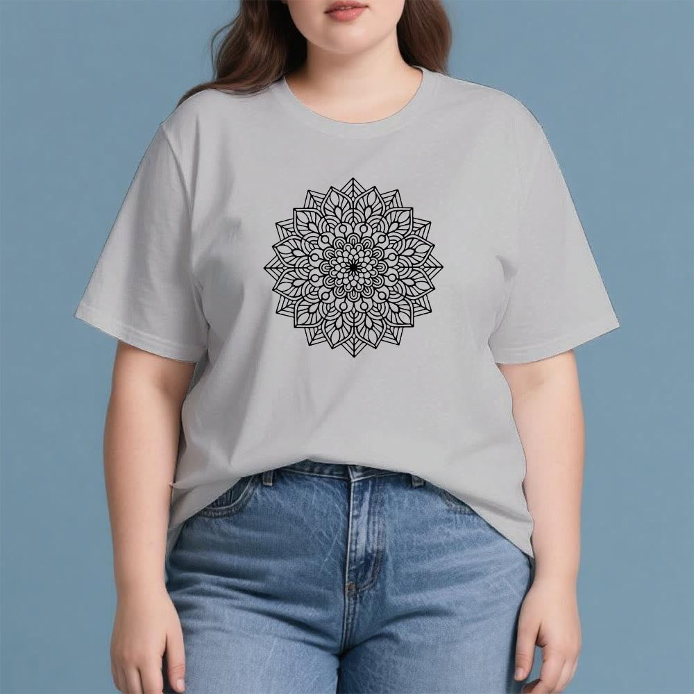 T-shirt Olivenorma Fleur Mandala Lotus
