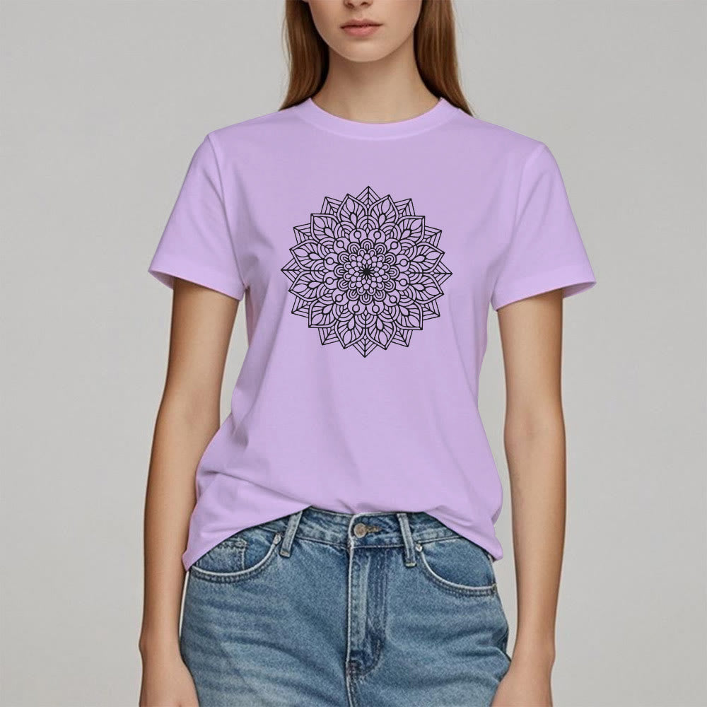 T-shirt Olivenorma Fleur Mandala Lotus