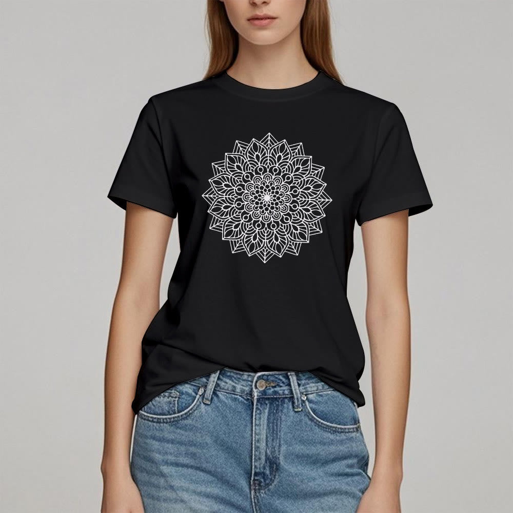 T-shirt Olivenorma Fleur Mandala Lotus