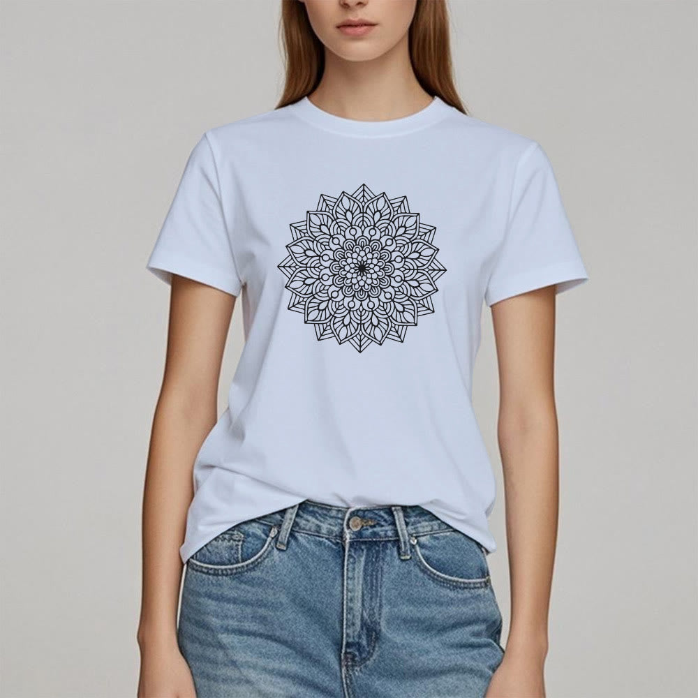 T-shirt Olivenorma Fleur Mandala Lotus