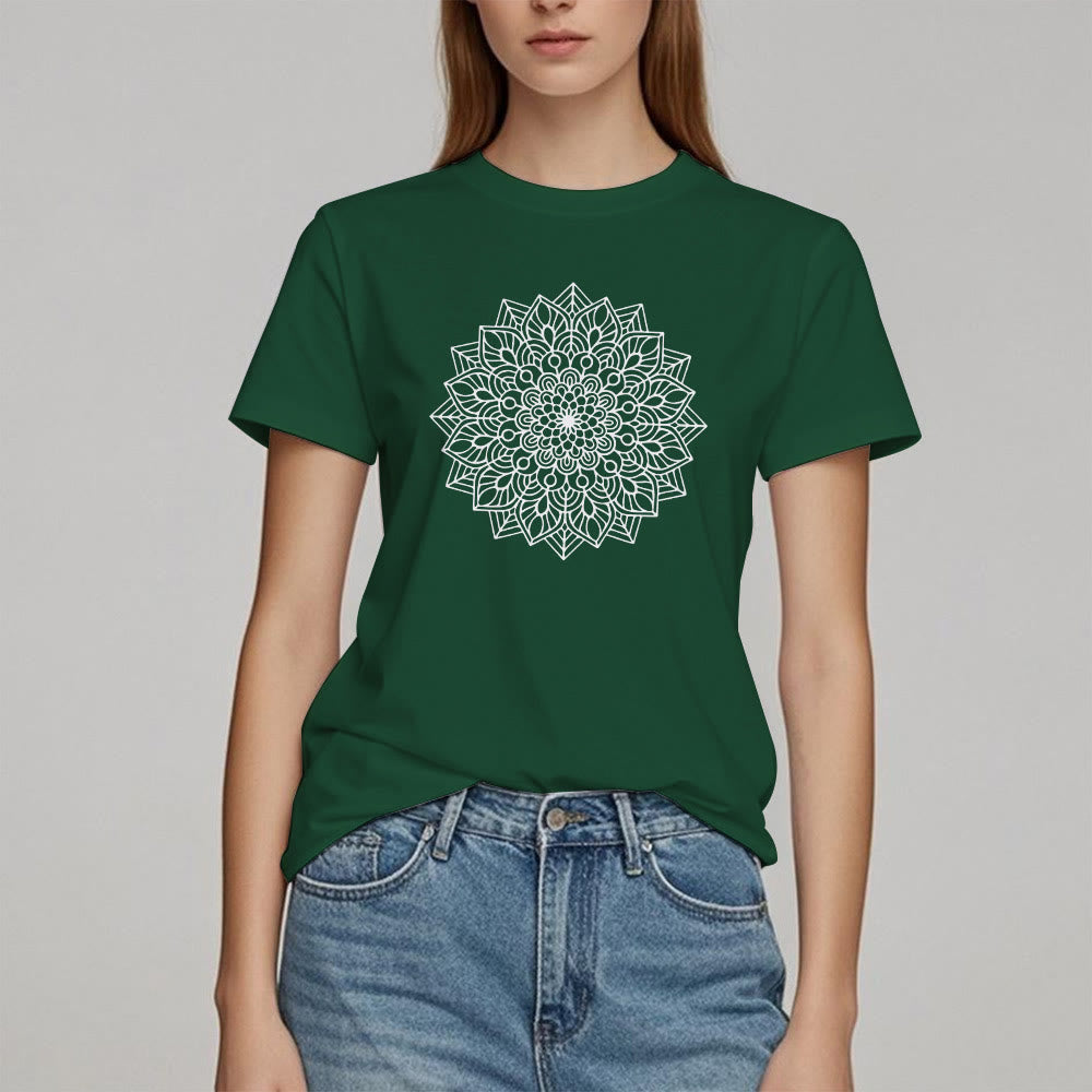 T-shirt Olivenorma Fleur Mandala Lotus